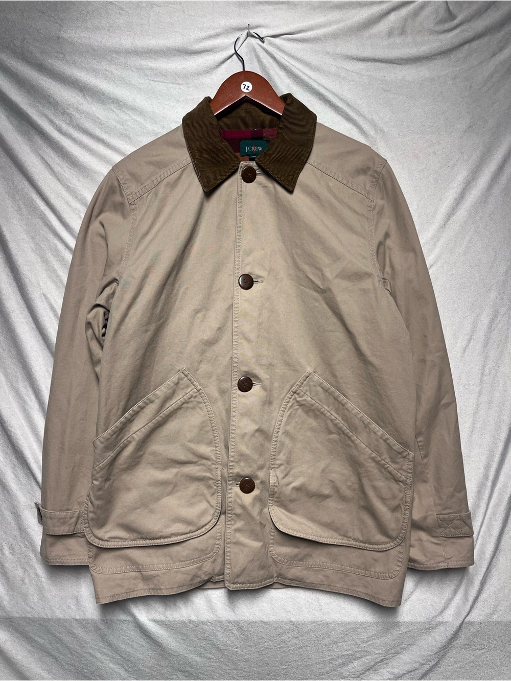 Vintage J Crew Oarsman Mens Jacket Small Barn Chore Coat Corduroy Collar